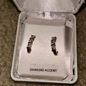 Elegant Gold and Silver Diamond Accent Earrings